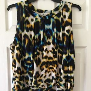 Worthington Sleeveless Top Animal Print